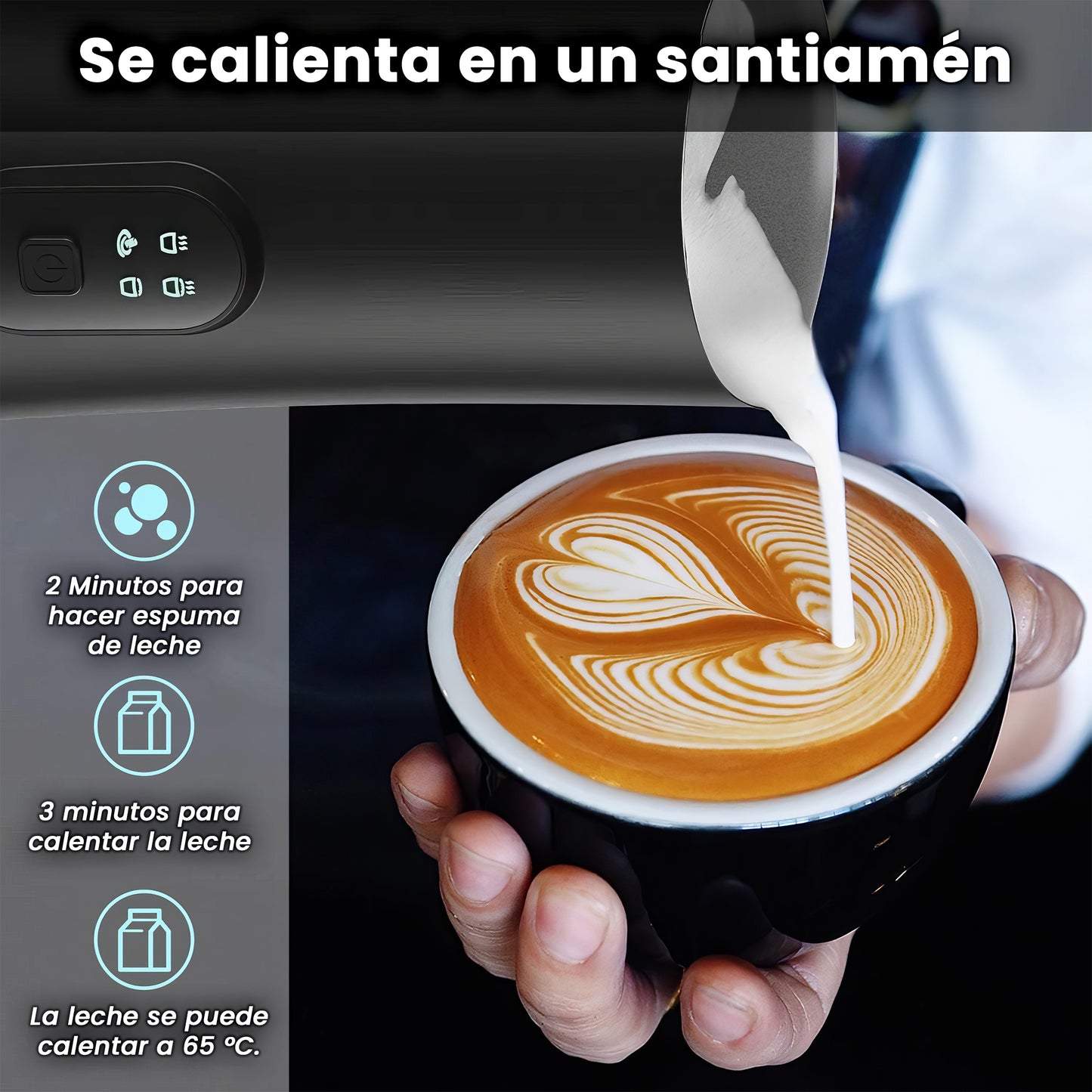 Espumador de Leche ClicMilk™ + Taza calentadora GRATIS!